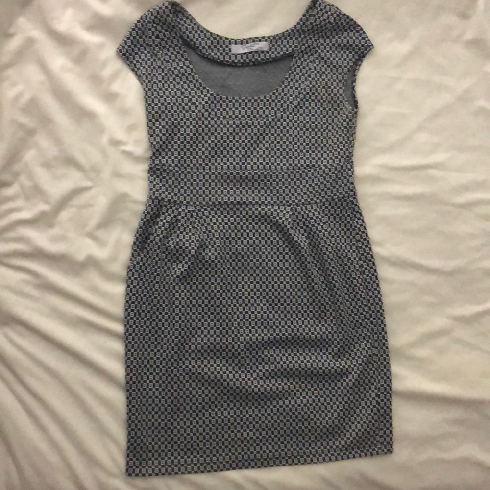 Black and White Fitted Dress